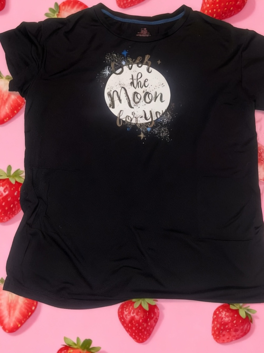 Ladies Black Sleep 💤 Shirt - Over the Moon  Loungewear size small medium